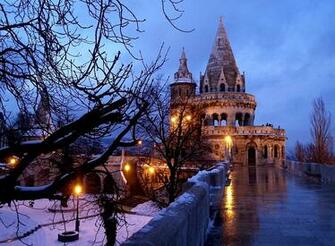 Wallpaper Winter Castle Evening Budapest Hungary Fisherman S