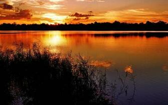 Sunset At The Lake HD Desktop Wallpaper