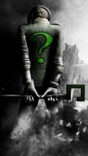 Wallpaper Batman Arkham City Riddler Back Black