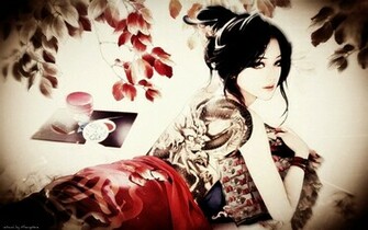Tattoos Women Dragons Dragon Tattoo Leaves Lips Japanese Green Eyes