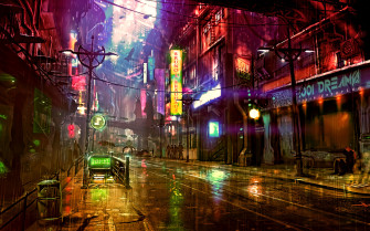 Futuristic City Cyberpunk Neon Street Digital Art 4k HD Wallpaper