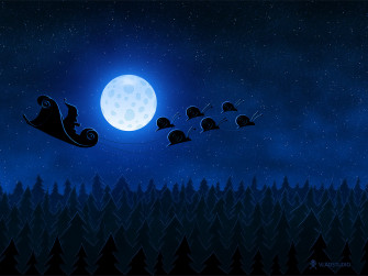 Santa Flying Wallpaper