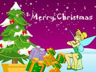 Tinkerbell Sitting By Christmas Tree And Presents