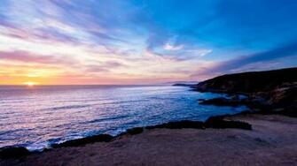 Ocean Horizon Cliff Coast Desktop Pc And Mac Wallpaper