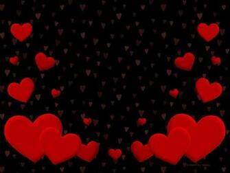 Red Hearts Black Background