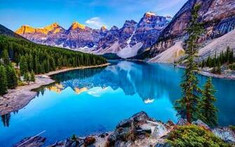 Moraine Lake In Canada Banff National Park Wallpaper And Photo
