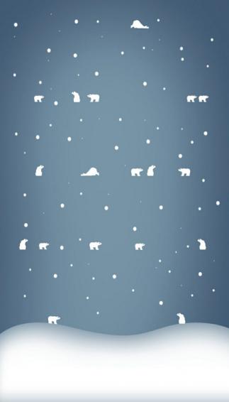 Cute Polar Bear Winter iPhone Wallpaper