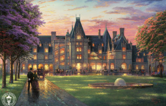 Wallpaper Castle Garden Painting Mansion Palace Retro Thomas