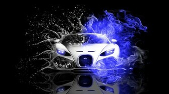 Awesome Water Fire Car HD Wallpaper 1080p