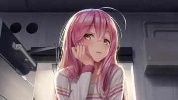 Wallpaper 4k Pink Hair Anime Girl Standing In Balcony