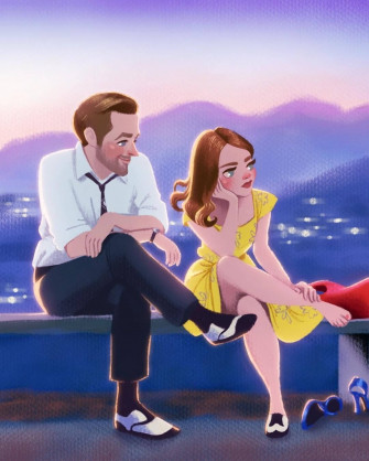 Cute Couple Cartoon Wallpaper