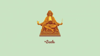The Dude Wallpaper Big Lebowski Meditating On Carpet Lotus