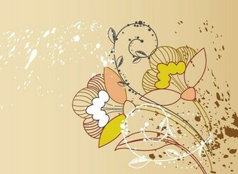 Name Floral Greeting Card Background Vector