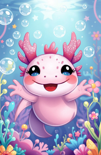 Kawaii Axolotl Wallpaper
