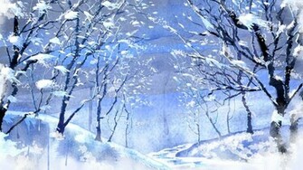 Watercolor Winter Wonderland Wallpaper