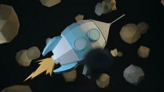 Polygon Art Rocket Spaceship Wallpaper