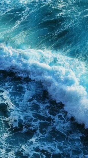 Beautiful Blue Waves iPhone Plus Wallpaper