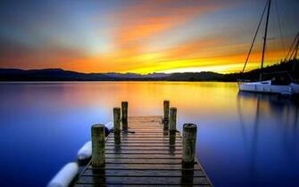 Sunset Pier High Res Image HD Wallpaper