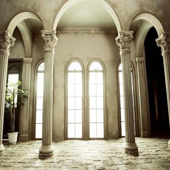Solid Castle Pillar Vinyl Background Indoor For Wedding