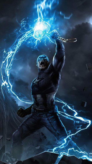Captain America Worthy Mjolnir iPhone Wallpaper