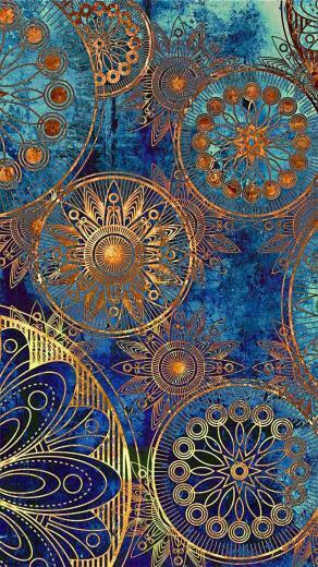 iPhone Wallpaper Color Blue Mandala Design