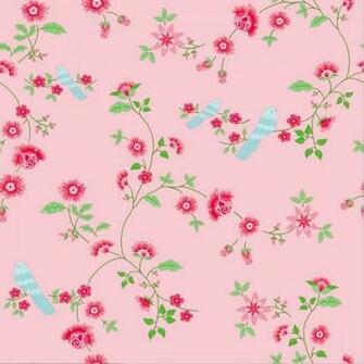 Home Bird Branches Wallpaper Pink