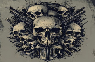 Skulls And Guns Wallpaper