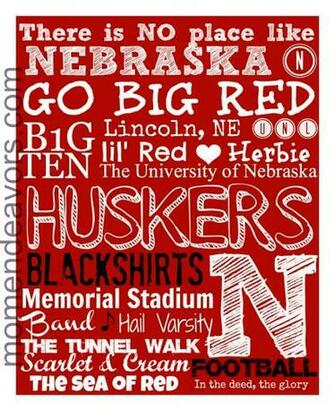 Diy Team Spirit Subway Art Huskers Printable College Football