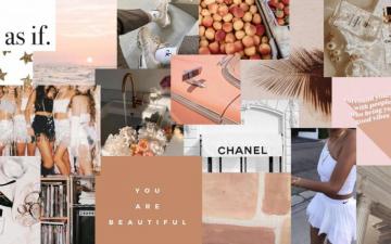 Pink And Neutral Collage Wallpaper Cute Desktop