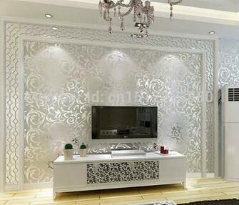 Popular 3d Design Silver Gold Bedroom Wallpaper Modern Style