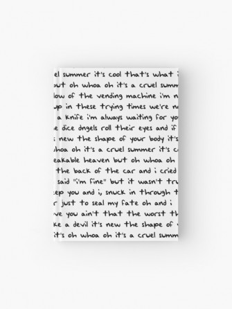 Cruel Summer Lyrics In Taylor Swift Handwriting Hardcover Journal