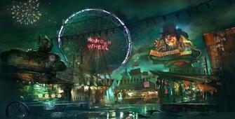 Creepy Amusement Park Night Art Beautiful Pictures