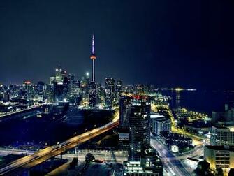 Toronto Canada Night City Tower