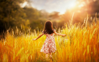 Little Girl Summer Field Childhood HD Desktop Wallpaper
