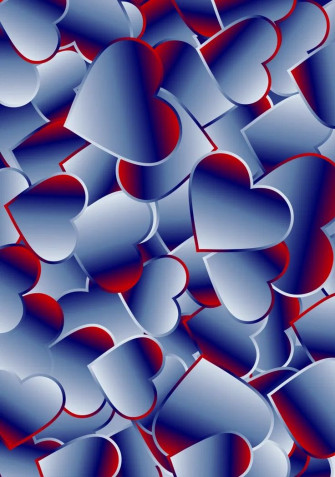 Red And Blue Valentines Day Background In