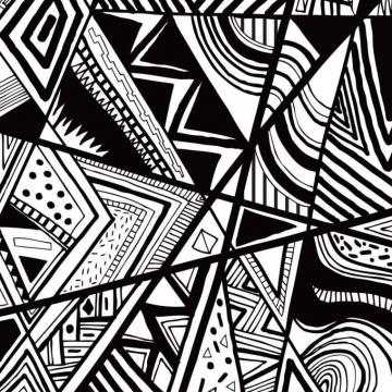 Black And White Doodle iPad Wallpaper