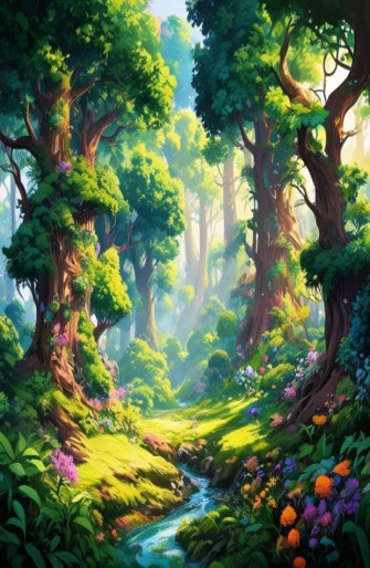 Anime Forest Background