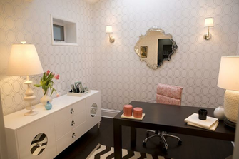 Eclectic Office Design With Graham Brown Darcy Wallpaper Venetian