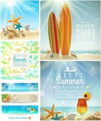 Summer Background Vector Clip Art Graphics