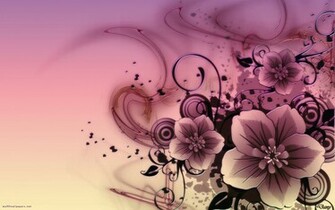 Pink Love Abstract Flowers Desktop HD Wallpaper