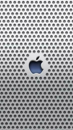 Apple Logo Metal Grid Carving iPhone Wallpaper Ipod HD