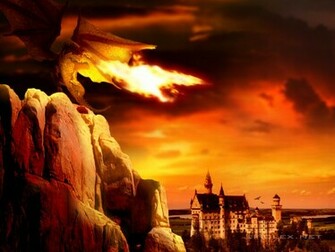 Cartoon Picture Fire Dragon Wallpaper