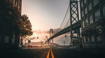 Wallpaper Road Marking Bridge Building San