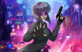 Wallpaper Pistol Face Ghost Major Kusanagi Cyborg Weapons