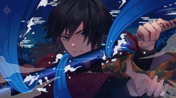 Giyu Tomioka Water Pillar Kimetsu No Yaiba 4k Wallpaper
