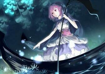 Grim Reaper Girl On Boat Animated Wallpaper
