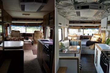 Camper Update This Ceiling Is Bananas Flippinwendy