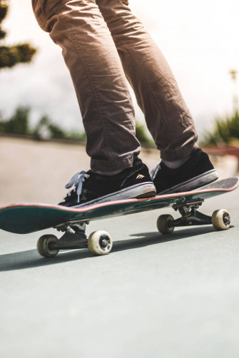 Skater On A Skateboard Bokeh Aesthetic Wallpaper