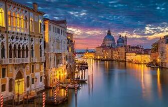 Wallpaper Night Lights Home Italy Venice Cathedral Channel