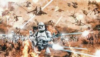 Battle Of Geonosis Frontline By Tdsod Mural Star Wars